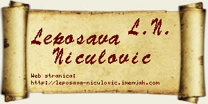Leposava Niculović vizit kartica